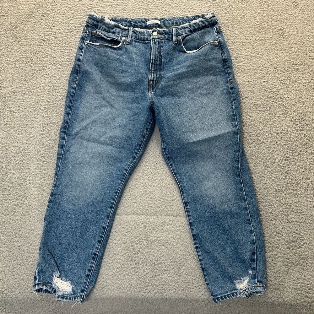 Good American Jeans Womens 15 Distressed Good Girlfriend High Rise Denim‎